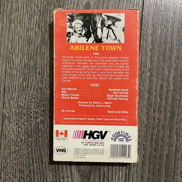 Randolph Scott in Abilene Town VHS movie - Picture 2 of 2